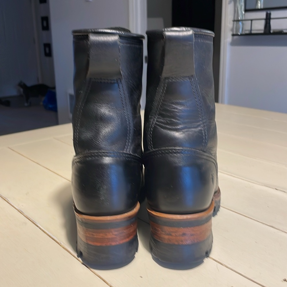 Frye Black Leather Logger Boots - Picture 4 of 10
